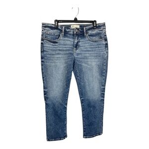 BKE Buckle Stella Capril Slim Low Rise Jeans Womens Size 32 Dark Blue Distressed